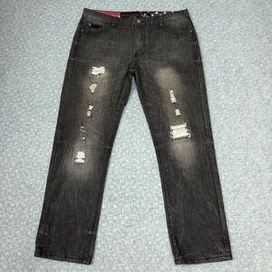Winchester Jeans Mens 36 Distressed Straight Leg Western Cowboy Embroidered 36x3